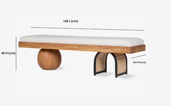 Samudra Solid Mango Wood Bench - Image 5