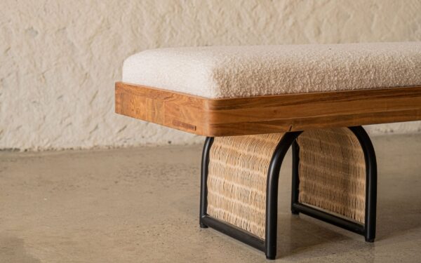Samudra Solid Mango Wood Bench - Image 4