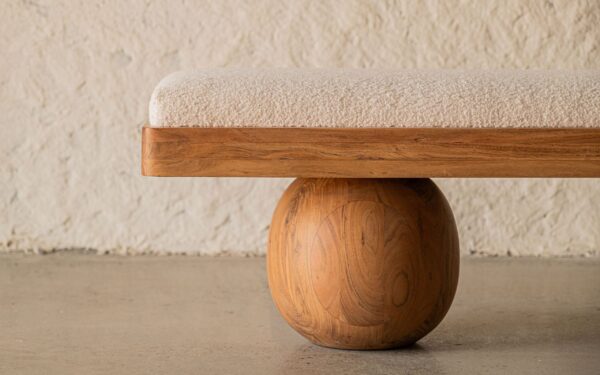 Samudra Solid Mango Wood Bench - Image 3