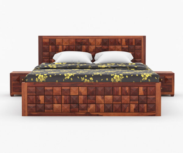 Aaram Sheesham Double Bed with Storage - Image 3