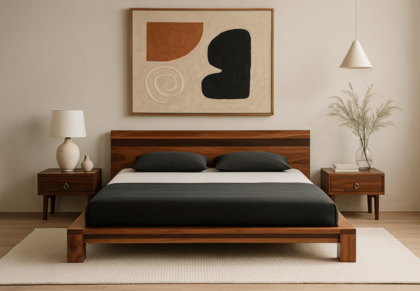 Aavya Bed – Low Profile, Solid Sheesham