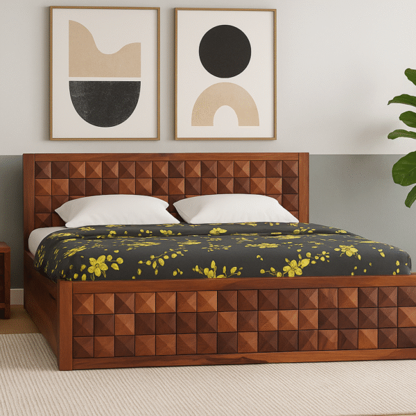 Aaram Sheesham Double Bed with Storage