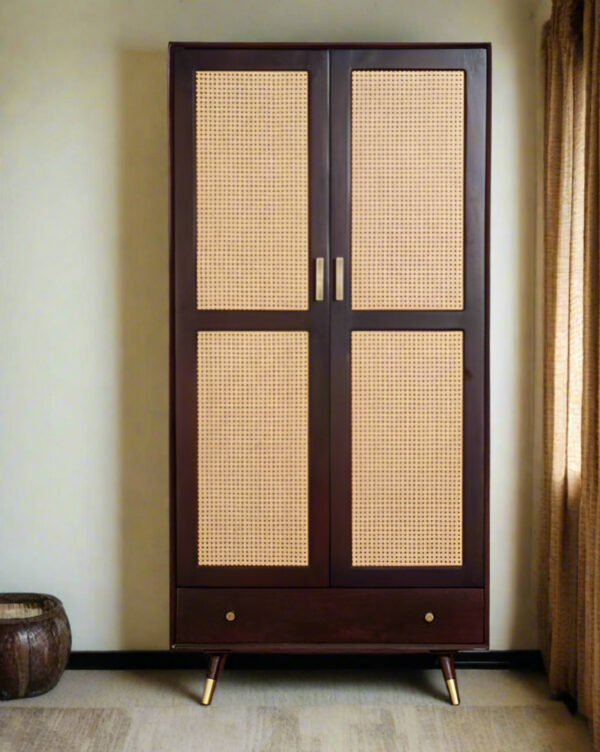 Samaya Sheesham Cane -  2 Door with Drawer - Image 4