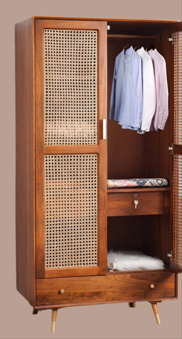 Samaya Sheesham Cane -  2 Door with Drawer - Image 3