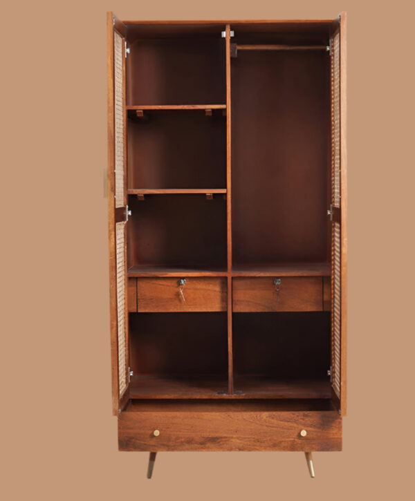 Samaya Sheesham Cane -  2 Door with Drawer - Image 2