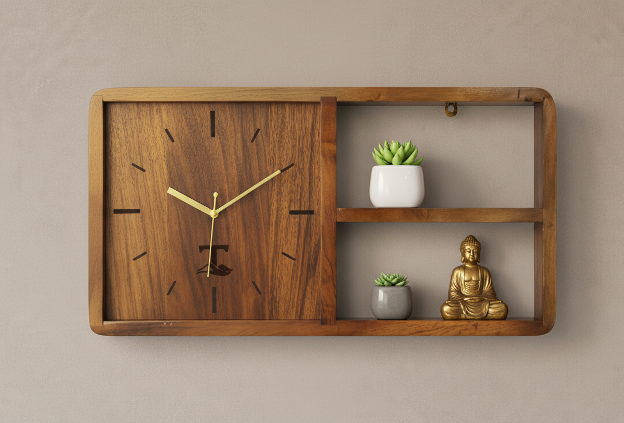 Aarambh Wall Clock with Shelf